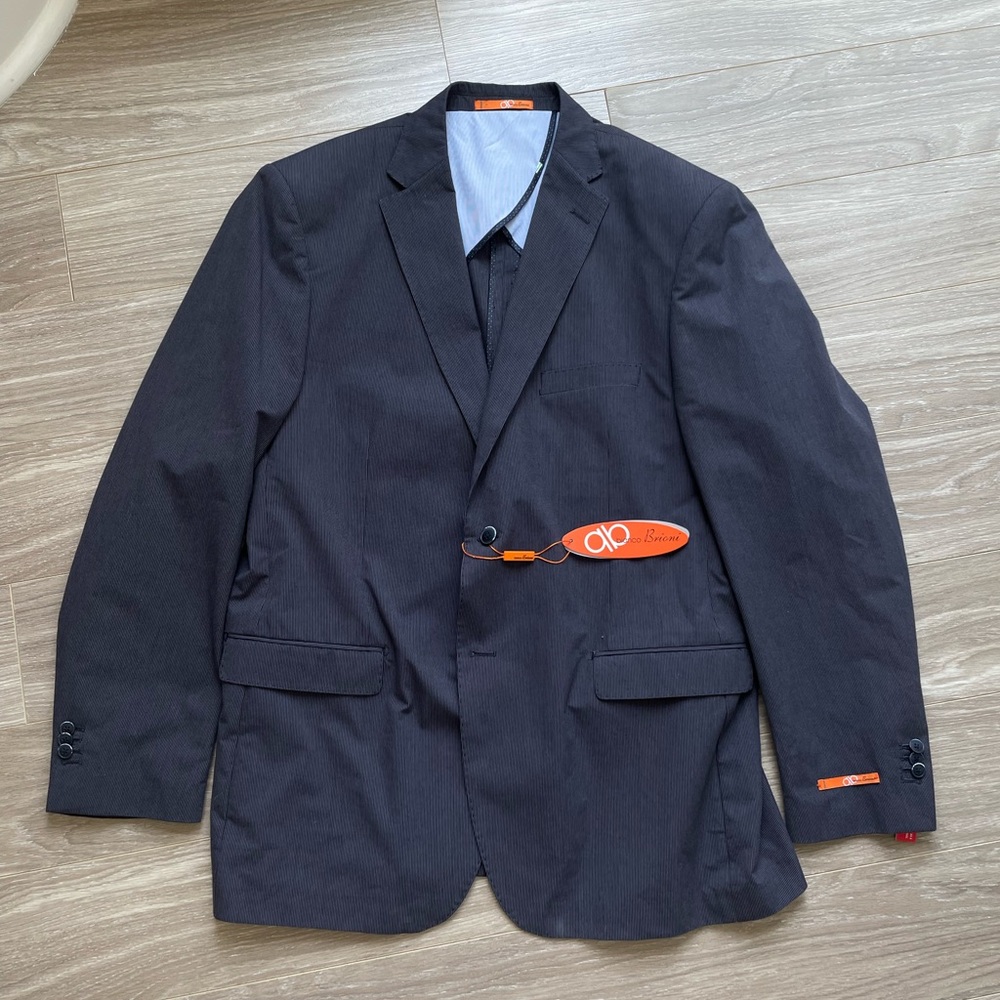 NWT Bianco Brioni Mens 50L Modern Fit Blazer Jacket Italy 97% Cotton